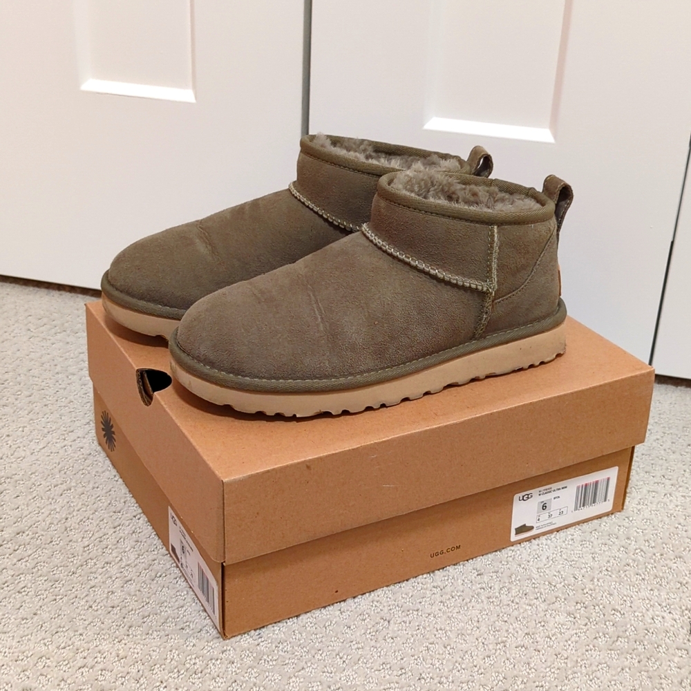 UGG classic ultra mini boots green
